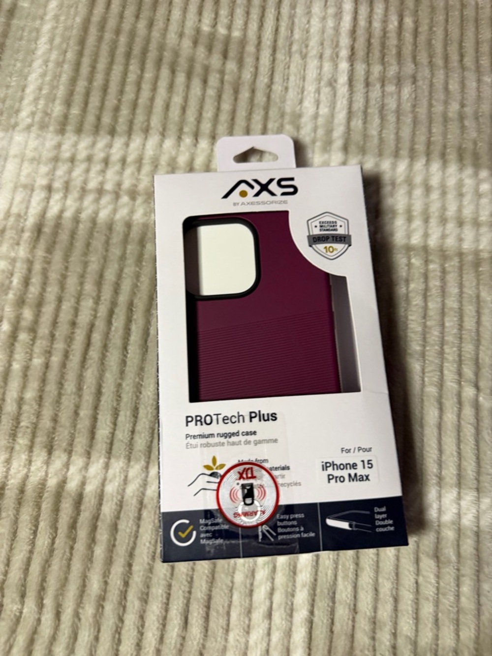 PROTech Plus Rugged iPhone 15 Pro Max Case - Deep Burgundy